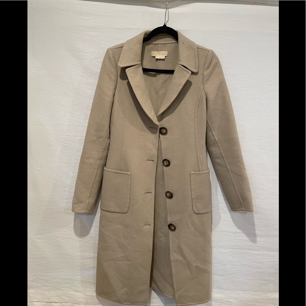 Michael Kors -size2- cashmere feel button light tan coat